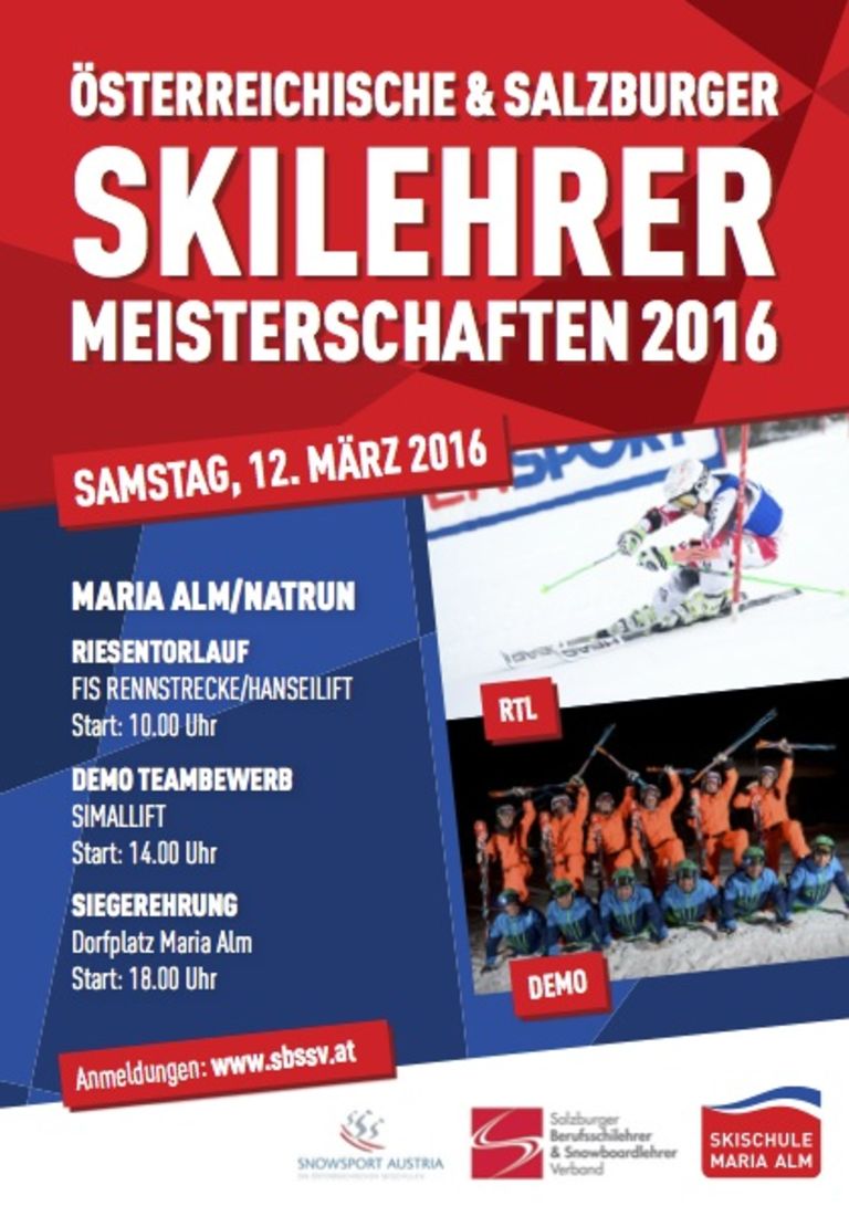 Österreichische Skilehrermeisterschaften 2016 in RTL und DEMO-Mannschaft